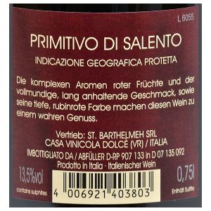 St. Barthelmeh Primitivo Puglia IGP 0,75l