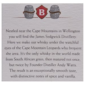 Bains Cape Mountain Single Grain Whisky 0,70l