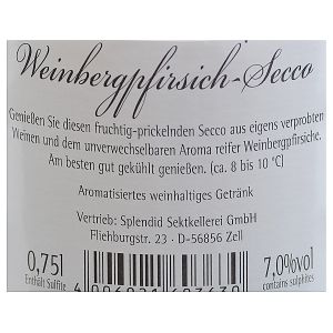 Splendid Weinbergpfirsich-Secco 0,75l