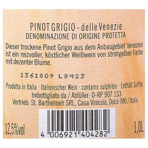 St. Barthelmeh Pinot Grigio delle Venezie DOP 1,00l