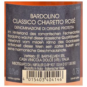 St. Barthelmeh Bardolino Classico Chiaretto Rosé DOP 0,75l