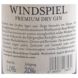 Windspiel Premium Dry Gin 0,50l