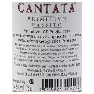 St. Barthelmeh Cantata Primitivo Passito IGP 0,75l