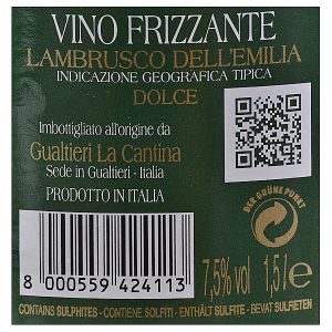 Lambrusco Emilia Gualtieri Perlwein (3x 1,50l)