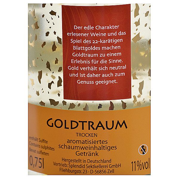 Secco Splendid Goldtraum 22 Karat 0,75l Deutschland - gourmet-weinhandel
